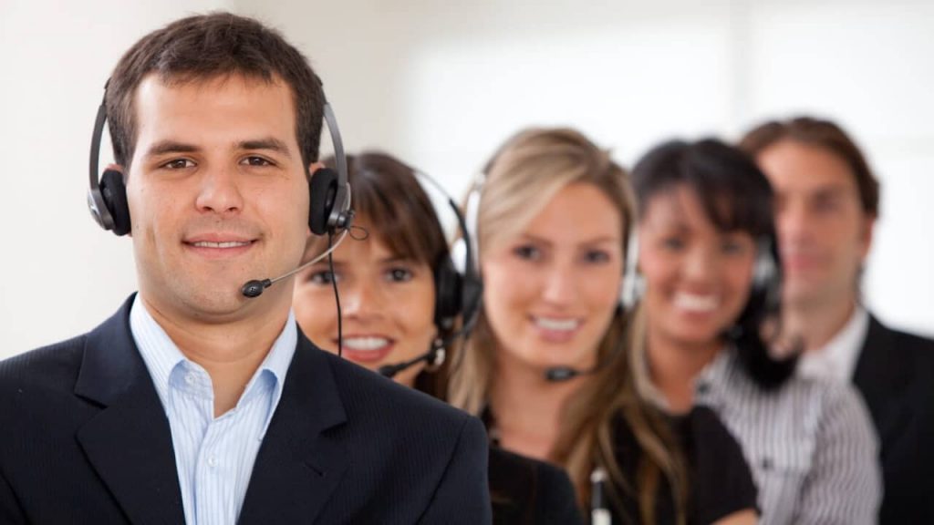team of call center agents